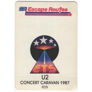 Vintage 1987 U2 Concert Caravan Backstage Pass Escape Routes